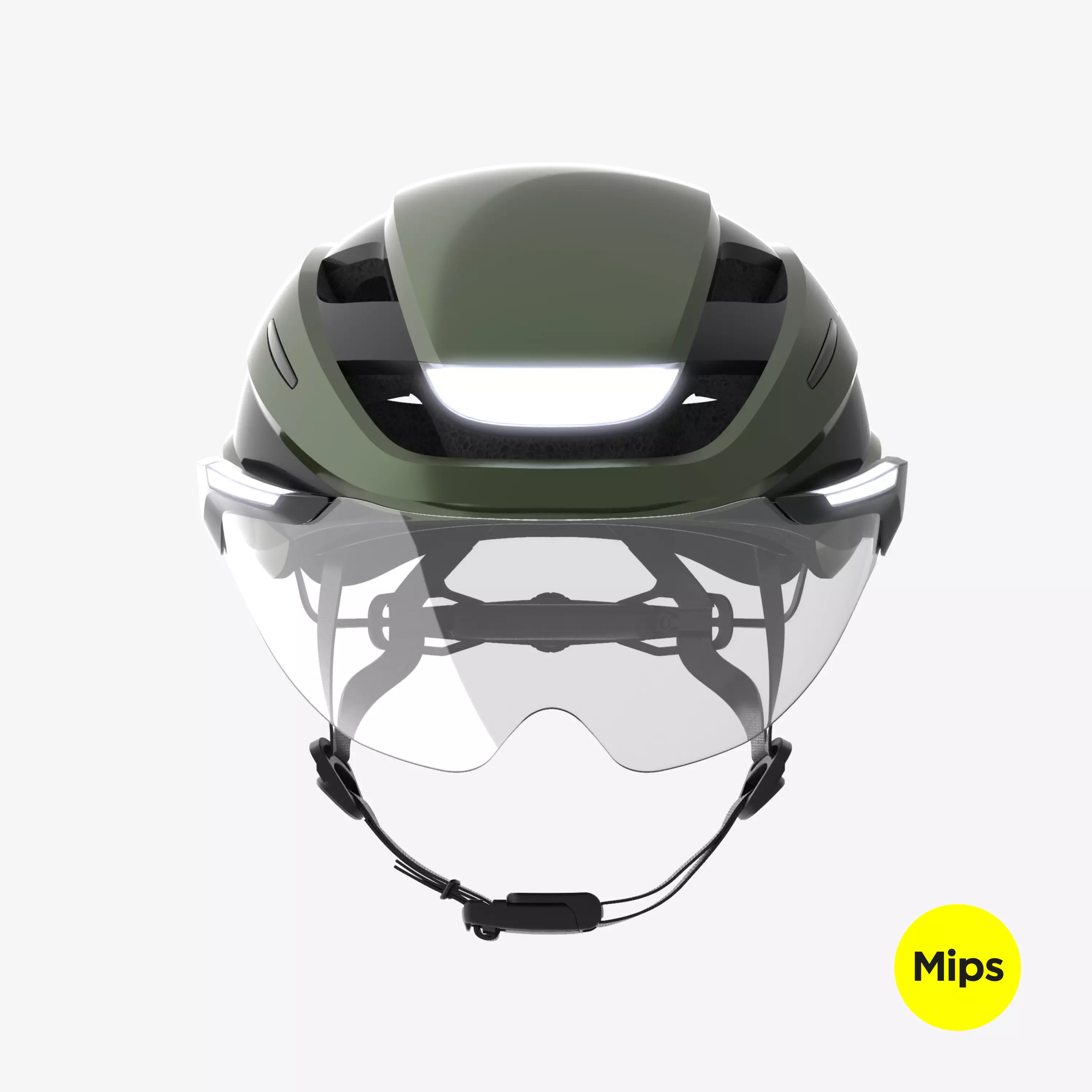 LUMOS E-Bike Mips Zöld indexelő bukósisak plexivel -M-L
